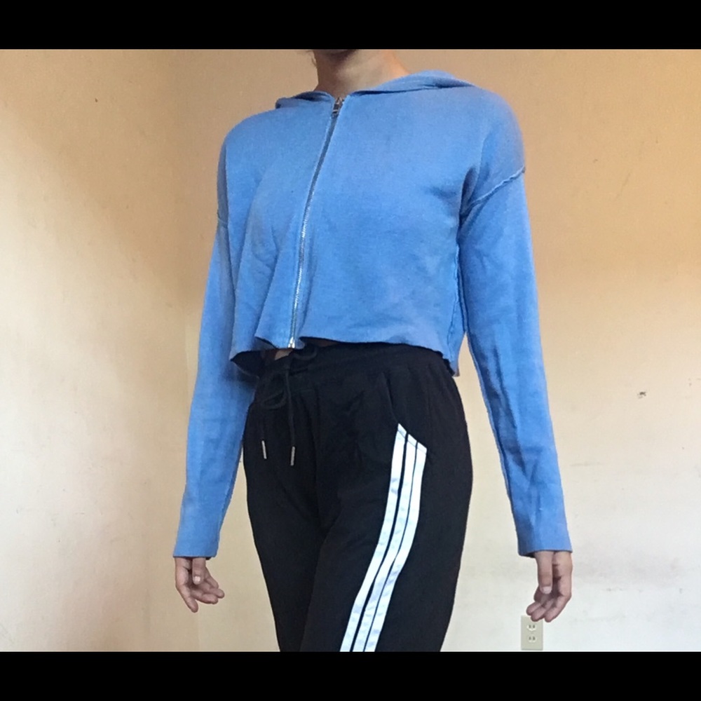 Garage blue cropped hoodie